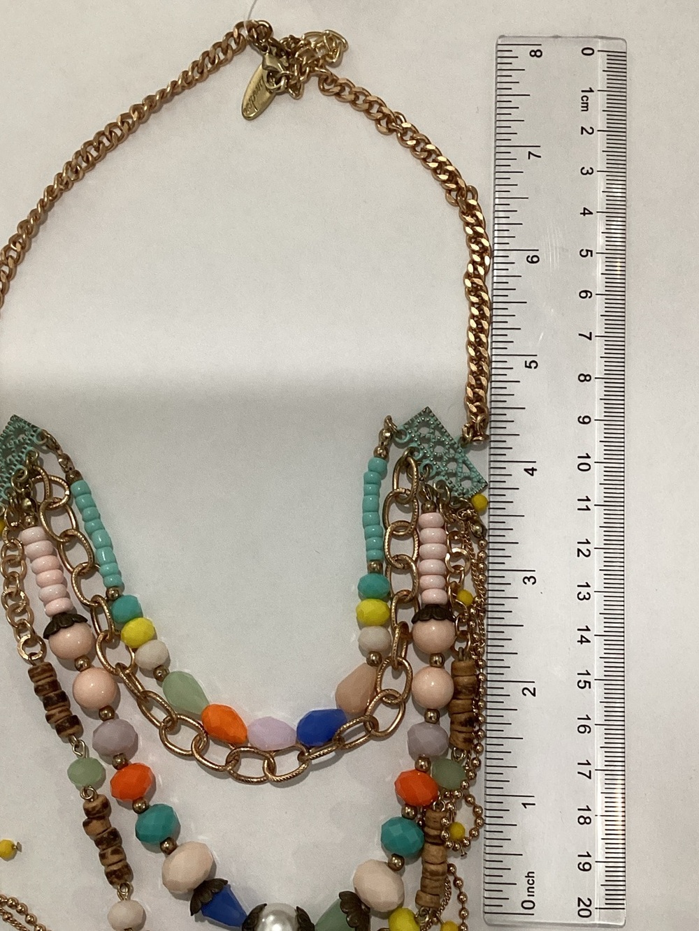 Multi-Color Bead Layered Statement Necklace‎ - Picture 2 of 3